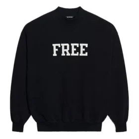 Unisex FW21 Sweatshirt med rund hals og gratis trykk, svart 652981TKVD41070