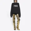 Unisex FW21 Sweatshirt med rund hals og gratis trykk, svart 652981TKVD41070