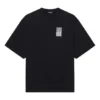 Unisex FW21 T-skjorte med trykk og rund hals, svart 661715TKVE51070