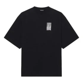 Unisex FW21 T-skjorte med trykk og rund hals, svart 661715TKVE51070