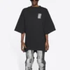 Unisex FW21 T-skjorte med trykk og rund hals, svart 661715TKVE51070