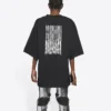 Unisex FW21 T-skjorte med trykk og rund hals, svart 661715TKVE51070