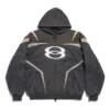 Unity Sports Icon Biker-hettegenser med glidelås, oversized «Black White» 790359TQVM21070
