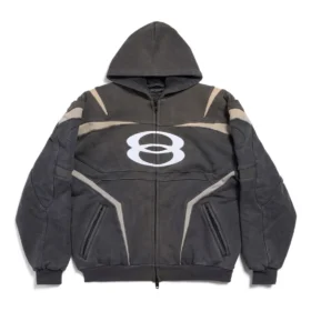 Unity Sports Icon Biker-hettegenser med glidelås, oversized «Black White» 790359TQVM21070