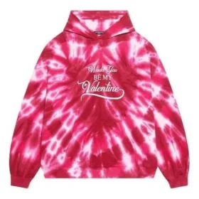 Valentinsdag Tie-Dye-hettegenser med vid passform «Rød» 675003TLVI86802