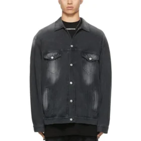 Vasket Denim-jakke i stor størrelse «Black» 662772TKVG51000