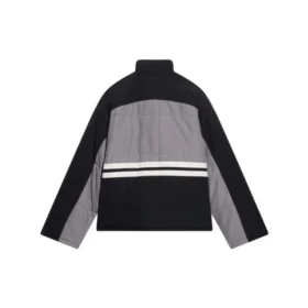 Vattert treningsjakke med tragtkrage «Grey Black» 675462-TKO48-1000