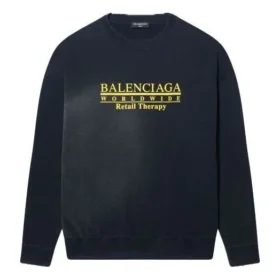 Worldwide Retail Therapy-genser med rund hals «Washed Black Yellow» 676629TLVA91361