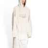 XXXL T-skjorte-hettegenser med lapper, oversized «Ecru» 720406TNVD99784