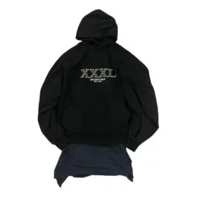 XXXL T-skjorte med lapper og hettegenser, oversized «Black» 720406TNVD91070